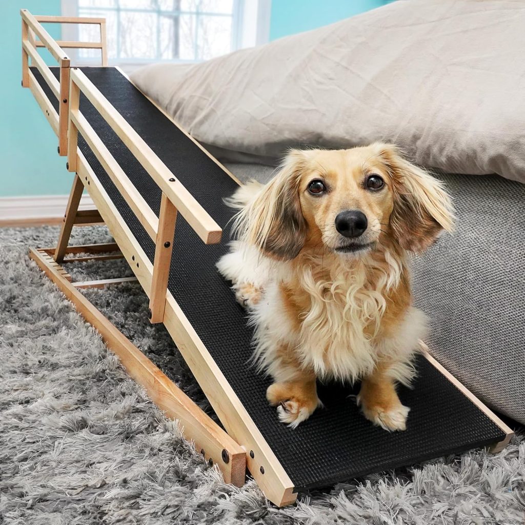 DoggoRamps - Small Bed Ramp - Clear Natural - 2-Tier Rails